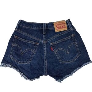 Levi's 501 Dark Wash Denim Cut Off Shorts Women's Size 23 Raw Hem‎